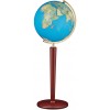 Globe cristal Terrestre  interactif Duo avec pied en acajou