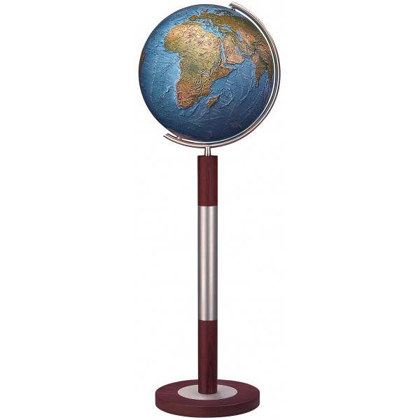 Globe Terrestre Duorama 40 cm sur pied en laiton 118 cm