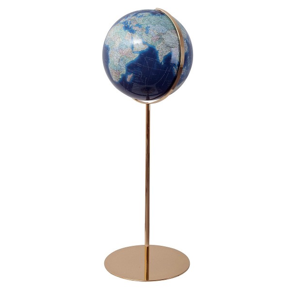 Globe Terrestre Duo Azzurro 40 cm avec pied en métal (laiton)
