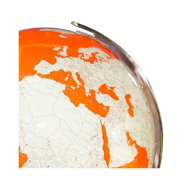 Globe lumineux orange Artline avec pierres précieuses Swarovski