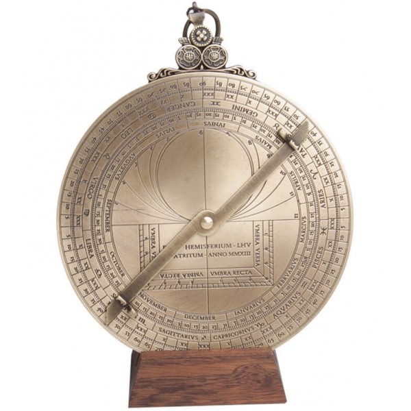 Astrolabe nautique en laiton neuf sur support bois en Francais 