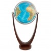 Globe cristal Terrestre lumineux interactif Duo avec pied en bois massif