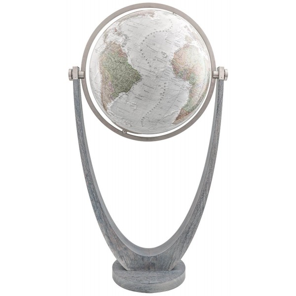 Globe terrestre lumineux Duo Alba cristal