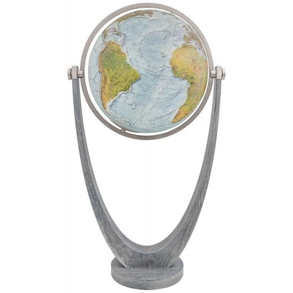 Globe terrestre lumineux Duo Alba cristal