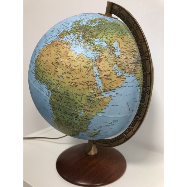 Globes terrestres décoratifs Globe terrestre illuminé Globe Politique  topographique en Relief 3D Grand Globe terrestre de 12 Pouces avec AR et  Base en