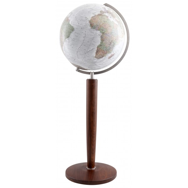 Globe terrestre lumineux Duo Alba cristal