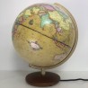 Globe lumineux Columbus Renaissance Ø30 cm avec pied en noyer