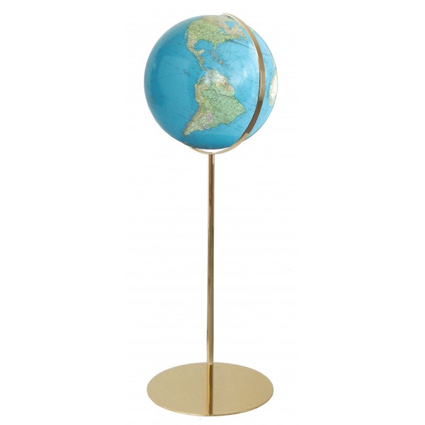 Globe Terrestre Duo 40 cm sur pied en laiton 118 cm